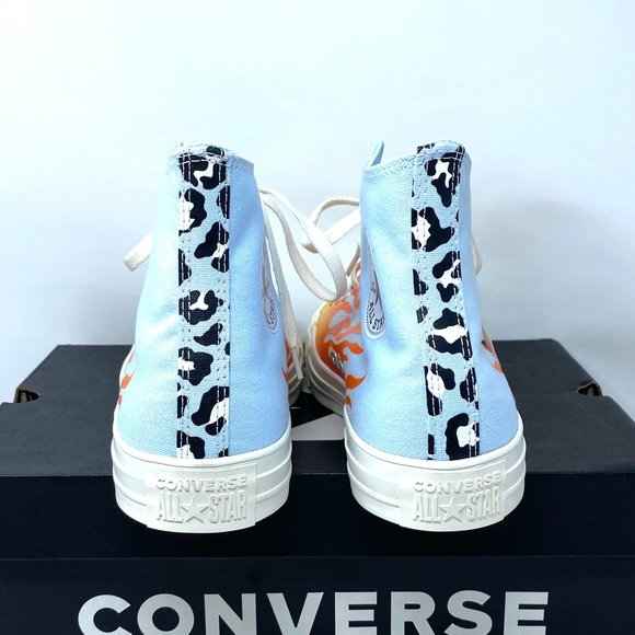 Converse Men's Size 167927C CTAS Patch High Top Canvas Agate Blue Orange Sneaker - Picture 4 of 10